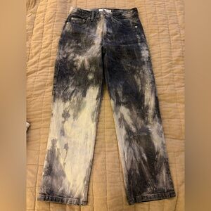 Top Shop Tie-Dye Black & White Denim Jeans